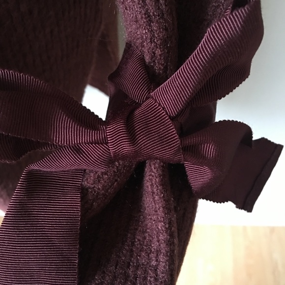 Burgundy/Rust Sweater with Wrist Bows - Picture 6 of 7